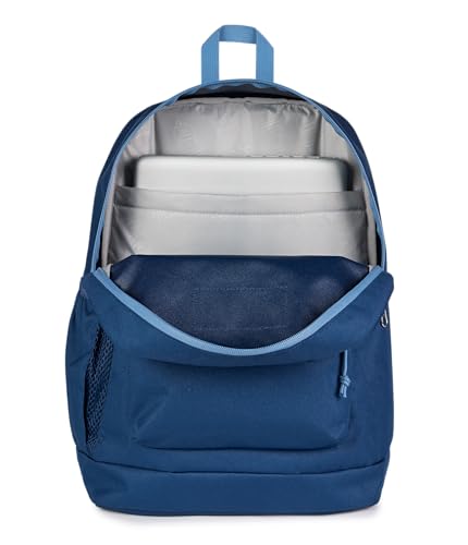 JanSport Cross Town Plus Backpack - Large Main Compartment, Side Water Bottle Pocket, 15-Inch Padded Laptop Sleeve - Color Blocked - Navy - color: Color Blocked Navy/Elemental Blue/Ele