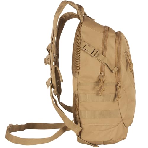 FOX OUTDOOR PRODUCTS Scout MOLLE Day Pack | Compact 20L Tactical Backpack with Hydration Sleeve for EDC, Hiking & Outdoor Use, Coyote - color: Coyote