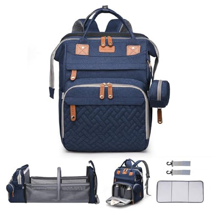 Baby Diaper Bags with Changing Station Multifunctional Waterproof Diaper Bag Backpack Travel Baby Bag with Changing Pad, Pacifier Case,Baby Essentials(Blue) - color: Up-blue