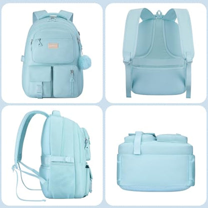 kadilong School Backpack for Teen Girls Bookbag Middle High School College,Back Pack Women Mochila Escolar para Niñas,Blue - color: Blue, size: 15,6 inch