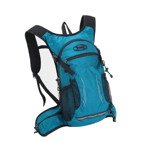 Keenso Outdoor Hiking Backpack Breathable Water Bladder Backpack 47x59x12cm Versatile Storage Multi Activity Hydration Pack for Camping Hiking Riding Adults - color: Lake Blue