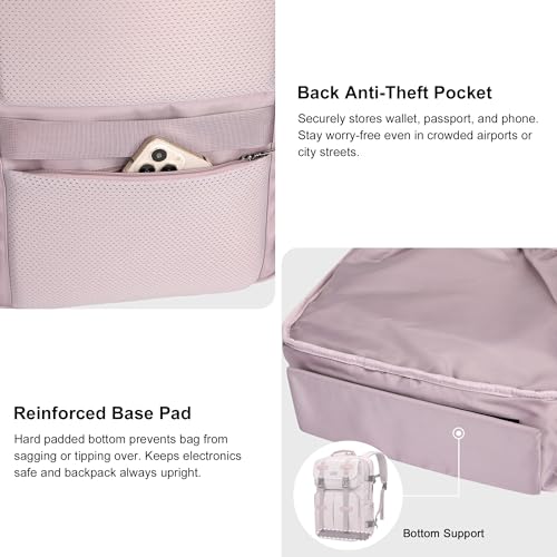 PIJUSHI Travel Backpack for Women Carry on Convertible Duffle Bag Flight Approved Luggage Backpack Fit 16-inch Laptop(PE053 Ashen Purple) - color: Ashen Purple
