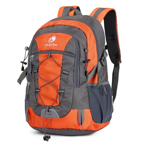 25L Small Hiking Backpack with Chest Strap for Men Women, Waterproof Travel Backpack Day Pack, Lightweight Padded Hiking Daypacks for Camping Traveling Outdoor Sports, Orange - color: Orange