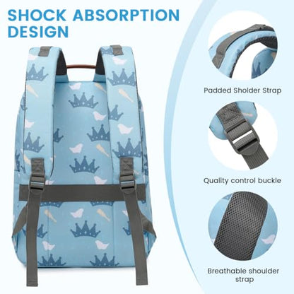 Diaper Bag Backpack, Large Baby Nappy Bags with Portable Changing Pad for Boys and GirlsMultifunction Travel Baby Bag for Moms Dads, Shower Gifts Waterproof and Stylish - color: Little Royal Blue