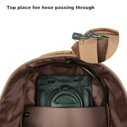 Tactical Hiking Backpack with 180° Open Design, Molle Webbing, Padded Laptop Compartment, Lightweight for Outdoor Adventures (tan) - color: Tan