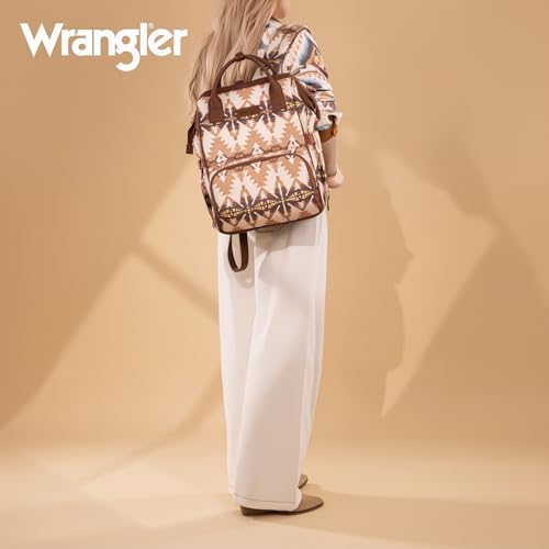 Wrangler Callie Diaper Bag Backpack with Stroller Straps Multifunction Baby Travel Bag WG2210-9110TN - color: Angel Tan