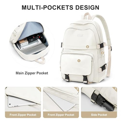 weradar Backpacks For School Teens Boys Girls,Cute Bookbag,Lightweight College Backpack For Women Men,Waterproof Middle School Bag Casual Travel Daypack(Beige) - color: B-beige