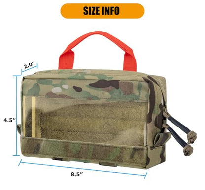 KRYDEX Clear Top Insert Bag with Hook Panel Tactical Packing Cube Travel Organizer Bag (Samll-MC) - color: Samll-MC