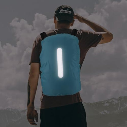 M METERXITY Backpack Rain Cover - Waterproof Lightweight Cover with Vertical Reflective Strap, Apply to Cycling/Hiking/Mountain Climbing (15-25L, XS, Light Blue)