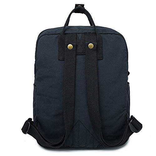 LuckyZ Small Cloth Backpacks Womens Casual Style Lightweight Canvas Backpack Book Bag Travel Daypack Handbag Purse, Black - color: Black
