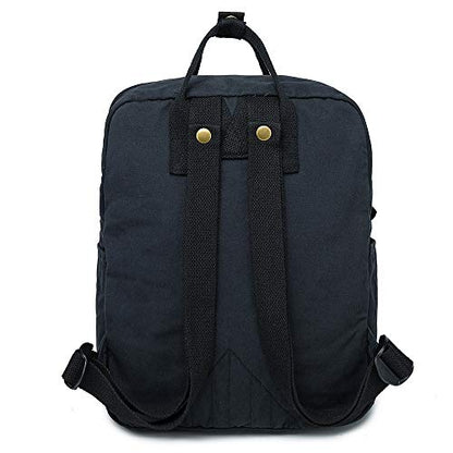 LuckyZ Small Cloth Backpacks Womens Casual Style Lightweight Canvas Backpack Book Bag Travel Daypack Handbag Purse, Black - color: Black
