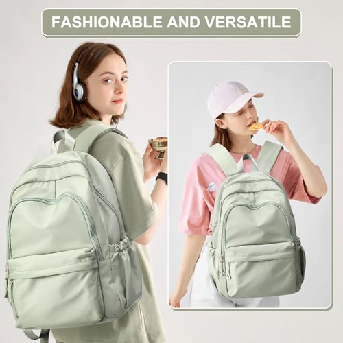 suwasp Casual Laptop Backpack for Women Men Waterproof Lightweight Backpacks Bag 15.6inch Laptop Daypack Large Capacity Backpack, Light Green - color: Light Green-m