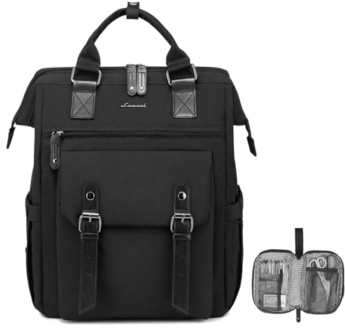 LOVEVOOK Laptop Backpack for Women, 15.6 Inch Teacher Nurse Bag Work Travel Computer Backpacks Purse, College Bookbag for School, Water Resistant Daypack, 17.3 inch - color: Black-black, size: 17.3 Inch Standard
