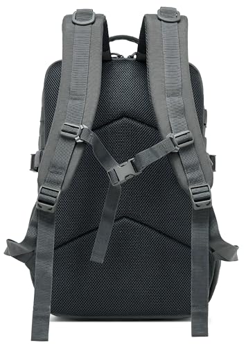 Wotony Military Tactical Backpack for Men Waterproof Daypack 3 Day Assault Pack Laser-Cut MOLLE Webbing Design with Water Bottle Holder Black Small Tactical Assault Bag (dark gray, 25L) - color: Dark Gray, size: 25L