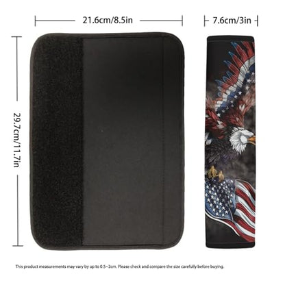 Forchrinse American Flag Eagle Car Seat Belt Cover Pad for Women Men 2 Pack Auto Seatbelt Shoulder Pads for Independence Day - color: American Flag Eagle