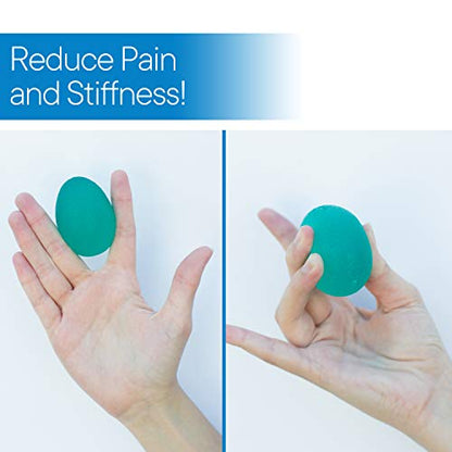 RMS 4-Pack Hand Exercise Balls - Physical & Occupational Therapy Kit for Strengthening Grip & Reducing Stiffness - Arthritis Pain Relief Exerciser for Rehabilitation, Fidget, Stress Relief