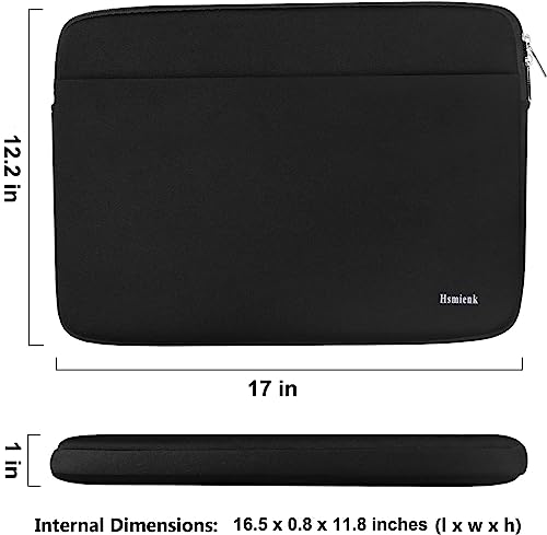 Laptop Case 17 Inch, Durable Shockproof Protective Notebook Sleeve with Accessory Pocket, Briefcase Carrying Bag Laptop Case Compatible with 17-17.3 Inch Computer, Notebook, Black - color: Black, size: 17 Inch