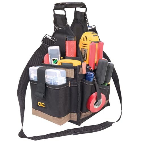 Custom Leathercraft 1526 25 Pocket Electrical and Maintenance Tool Carrier - style: 8-inch Toolbox