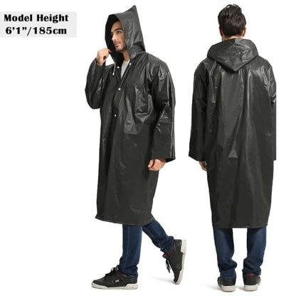 Opret Portable EVA Rain Ponchos with Hoods 2 Pack for Adults - color: 2pcs, Black&white