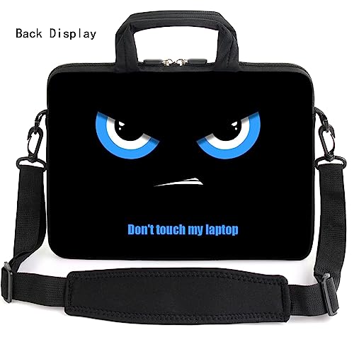 17" Shoulder Bag Adjustable shoulder strap Laptop sleeve Carrying case with mouse and power adapter storage bag (Blue Eyes-1) - color: Blue Eyes-1