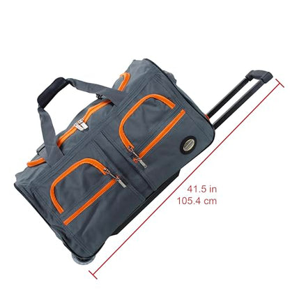 Rockland Rolling Duffel Bag, Black, 22" - color: CHARCOAL, size: 22"