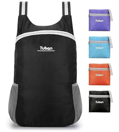Ultra Lightweight Packable Water Resistant Backpack for Travel Camping Outdoor Hiking Daypack - color: Black