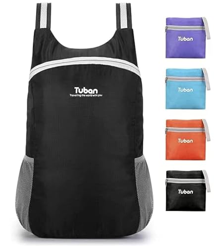 Ultra Lightweight Packable Water Resistant Backpack for Travel Camping Outdoor Hiking Daypack - color: Black