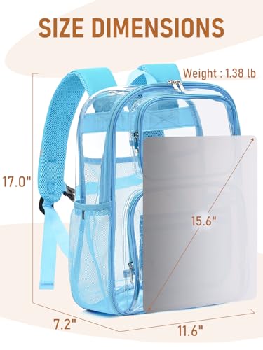 Clear Backpack Heavy Duty for Women Men Boys Girls, Large Clear Bookbag See Through Backpack for School College - color: 4#light-3m Reflective Strips