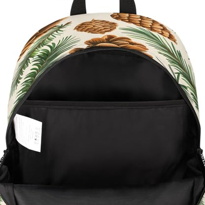 Pinecone Laptop Backpack for Women Men, 18.3 Inch Travel Work Backpacks, Botanical Leaf Pinecone Print Waterproof Computer Casual Daypack Nurse Teacher Bags - color: Multicolor 2