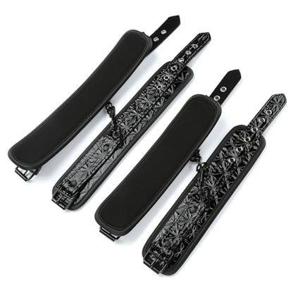 2026 Upgraded Heavy Duty Expandable Spreader Bar – Adjustable PU Straps for Pilates, Yoga - style: Rose+BlackStar