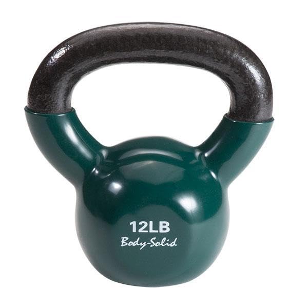 Body-Solid Vinyl Coated Kettlebells with Kettle Grip Handles, Perfect Kettlebells for Weight Training and Core Workout Exercise Equipments - style: 12lbs.