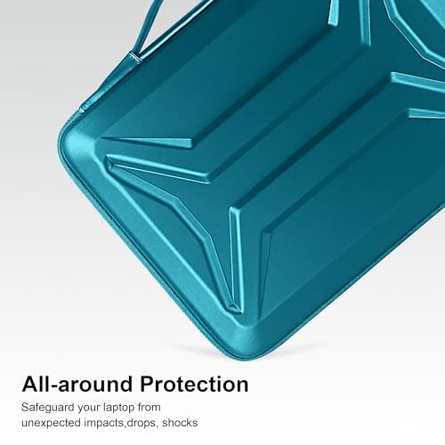 DOMISO 13 Inch Laptop Hard Case, Waterproof Shockproof Hard Shell Laptop Sleeve Protective Case with Retractable Handle for MacBook Air Pro Neo/Dell XPS 13//Microsoft Surface/Lenovo Yoga/HP Envy,Teal - color: Teal, size: 13 Inch