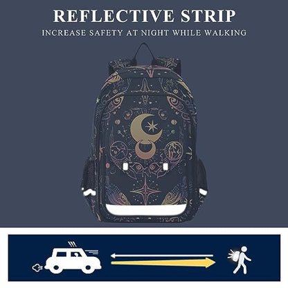ALAZA Moon Stars Alchemy Witch Laptop Backpack Purse for Women Men Travel Bag Casual Daypack with Compartment & Multiple Pockets - color: Alchemy