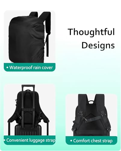 BAGSMART Camera Backpack, DSLR SLR Camera Bag Backpack Fits 15.6 Inch Laptop,Anti-Theft Waterproof Camera Case for Photographers,Men Women,with Rain Cover,Tripod Holder,Black - color: Black, size: Large