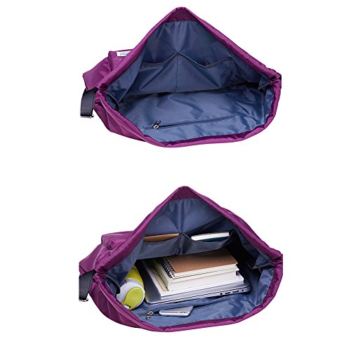 KAUKKO Drawstring Sports Backpack Gym Yoga Bag Shoulder Rucksack for Men and Women(1031-2-PURPLE) - color: Nylon Purple