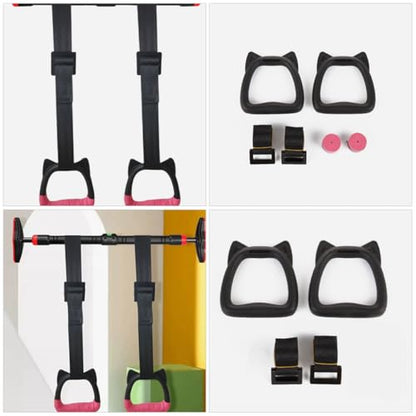 Totority Gymnastics Rings with Adjustable 2m Straps Set – Professional Pull-up Fitness Rings for Home Strength Training and Bodybuilding