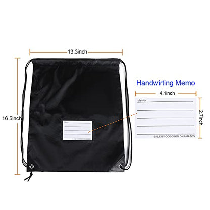 CODOBON 50 Pack Drawstring Bags,Bulk Draw String Backpack, DIY Gym Sports Cinch Bag Sackpack for Women Men, Black - color: Black
