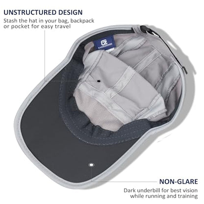 GADIEMKENSD Reflective Folding Outdoor Hat Unstructured Design UPF 50+ Sun Protection Sport Hats for Womens and Mens - color: Folding Series, Light Grey