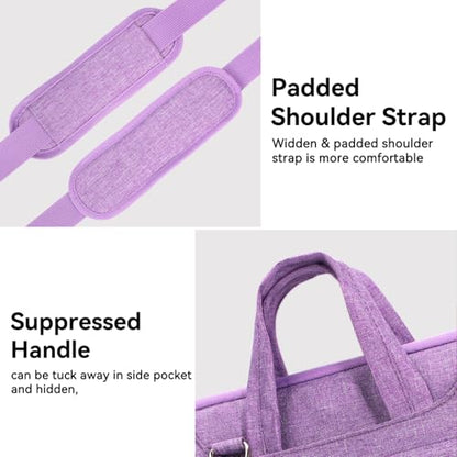 Voova Laptop Bag 15.6 Inch, Waterproof Computer Sleeve Carrying Case with Shoulder Straps & Handle Compatible with Macbook Air 15 M2/M3/M4, MacBook Pro 15/16, 15-16 Inch Hp Dell Lenovo Asus, Lavender - color: Lavender, size: 14-15.6In & 2019 New Macbook P