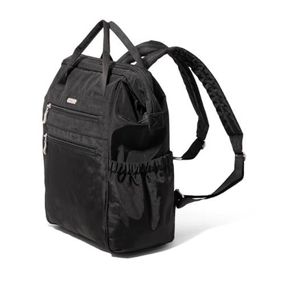 Baggallini City Scape Backpack - 15"x11" Lightweight Work Travel Bag w/Luggage Sleeve & RFID - color: Black
