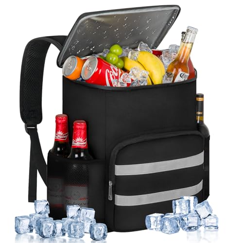 Cooler Backpack - 54 Cans Insulated Leak Proof Cooler Bag for Men & Women, Portable Picnic Camping Beach Hiking BBQ Lunch Backpack for Men and Women -Black - color: Black, size: 54 Cans