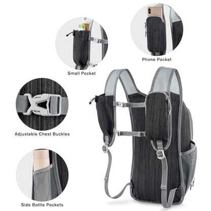 G4Free 15L Hiking Daypack Lightweight Travel Backpack Packable Outdoor Casual Foldable Shoulder Bag (Black) - color: Black