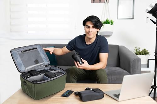 Koolertron Dslr Camera Insert Bag Purse Universal Liner Lens Pouch Partition Protective Cover Waterproof Sleeve for Cannon/Nikon/Sony (Green) - color: Green