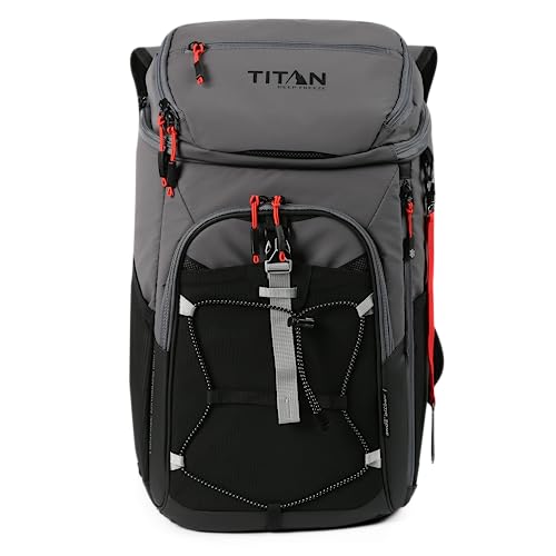 Titan Deep Freeze Ice Wall Backpack Cooler 30 Can Cooler Bag with Ice Packs - color: Sharkskin