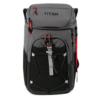 Titan Deep Freeze Ice Wall Backpack Cooler 30 Can Cooler Bag with Ice Packs - color: Sharkskin