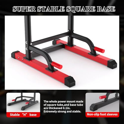 K KINGKANG Pull Ups Dip Station, Power Tower for Home Gym Fitness Exercise - color: Dark gray