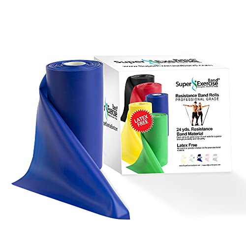 Resistance Band for Working Out | Super Exercise Bands 8,16,24 Yard Bulk Rolls |10 Strengths in Light Medium and Heavy Resistance Bands | Latex Free Workout Bands Including App and e-Book - size: 24 Yards, style: Intermediate Level 2