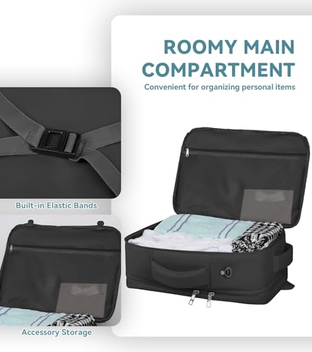 Travel Backpack, 50L Expandable Extra Large Laptop Backpack, Carry On Backpack Airline Approved Water Resistant Business Suitcase Daypack Bag Fits 17 Inch Laptops, Travel Gifts for Men Women, Black - color: Black, size: 17.3 Inch (20''x13''x10'')