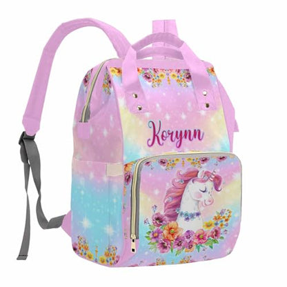 MyPupSocks Custom Diaper Bag Backpack with Personalized Name - Lovably Yours, New Mom and Precious Newborn Daughter Granddaughter - color: Style 3
