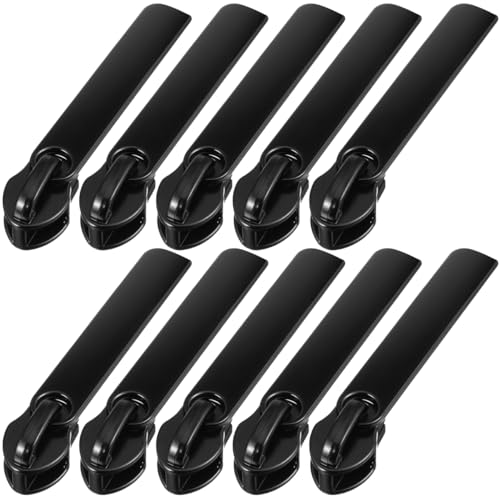 Garneck 10Pcs Zipper Pull Replacement Kit: Universal Black Zipper Tabs for Luggage Backpack Jacket Clothing Suitcase Purse Handbag Travel Repair Parts Sliders Business Bags
